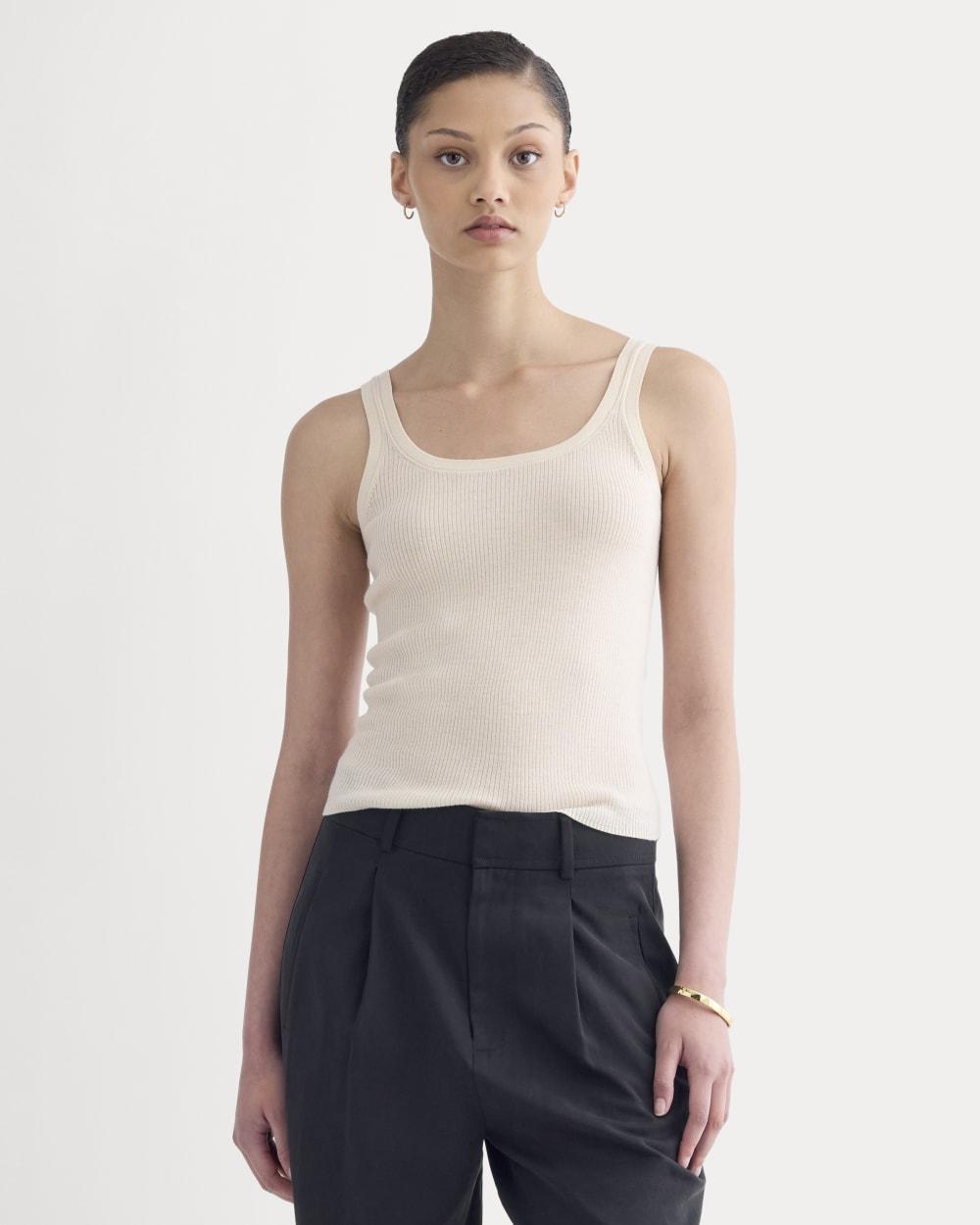 The Light Ribbed Cami in Ultrasoft Merino | Parchment by EVERLANE