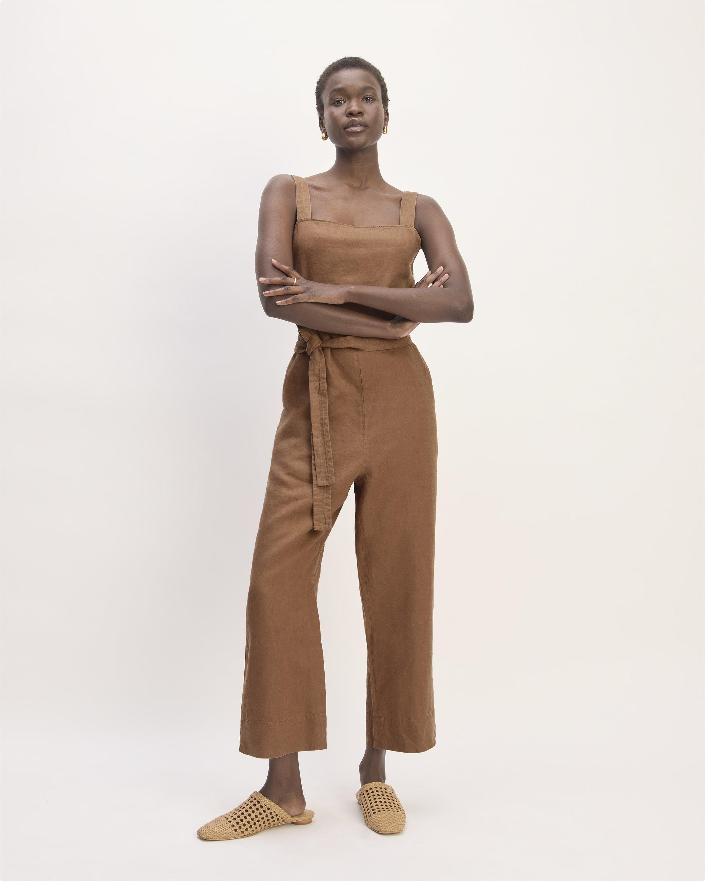 The Linen Side-Button Jumpsuit by EVERLANE