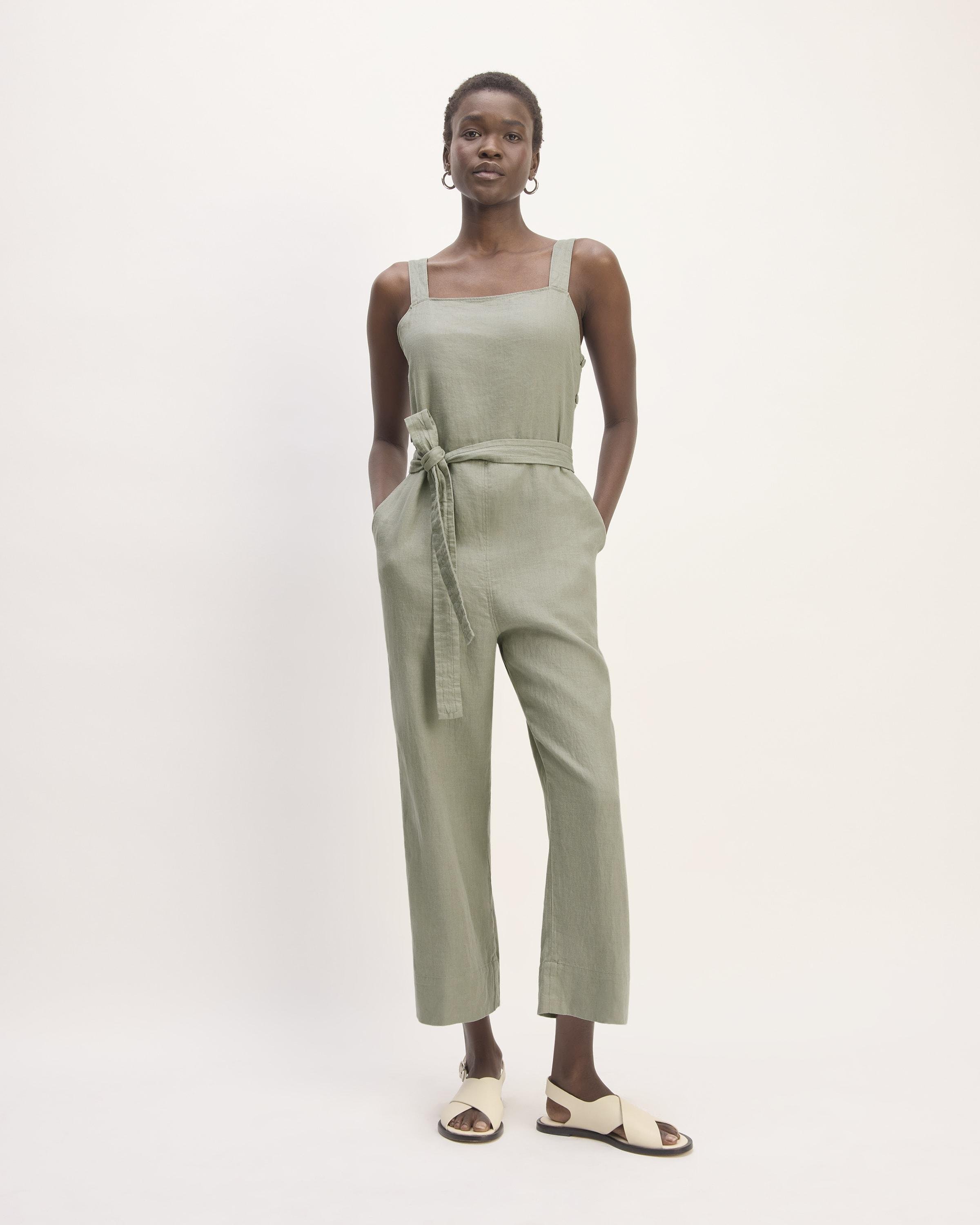 The Linen Side-Button Jumpsuit by EVERLANE