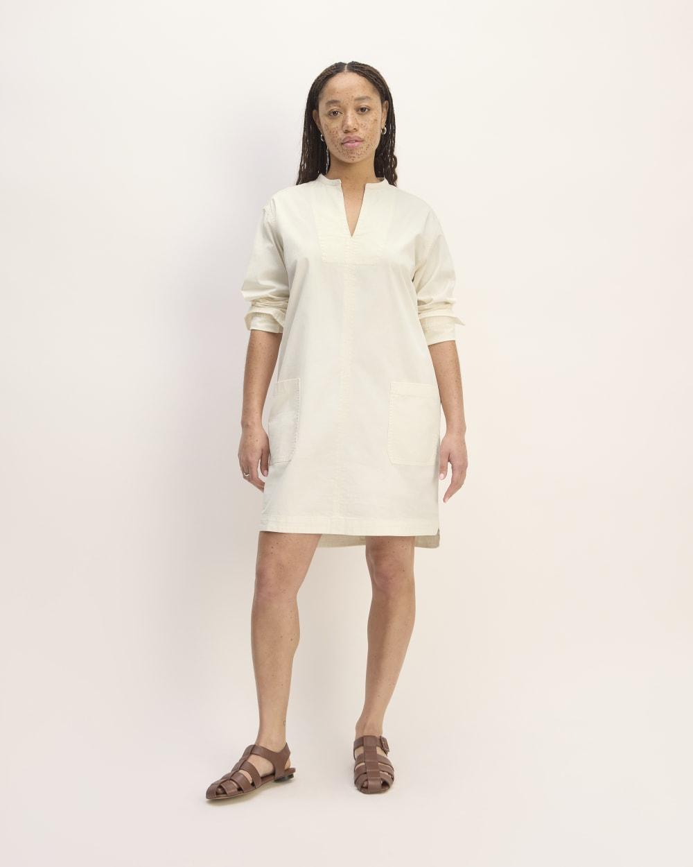 The Long-Sleeve Utility Mini Dress | Bone by EVERLANE