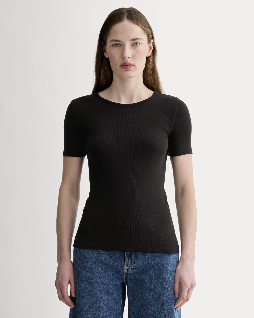 The Luxe Rib Crew | Black by EVERLANE