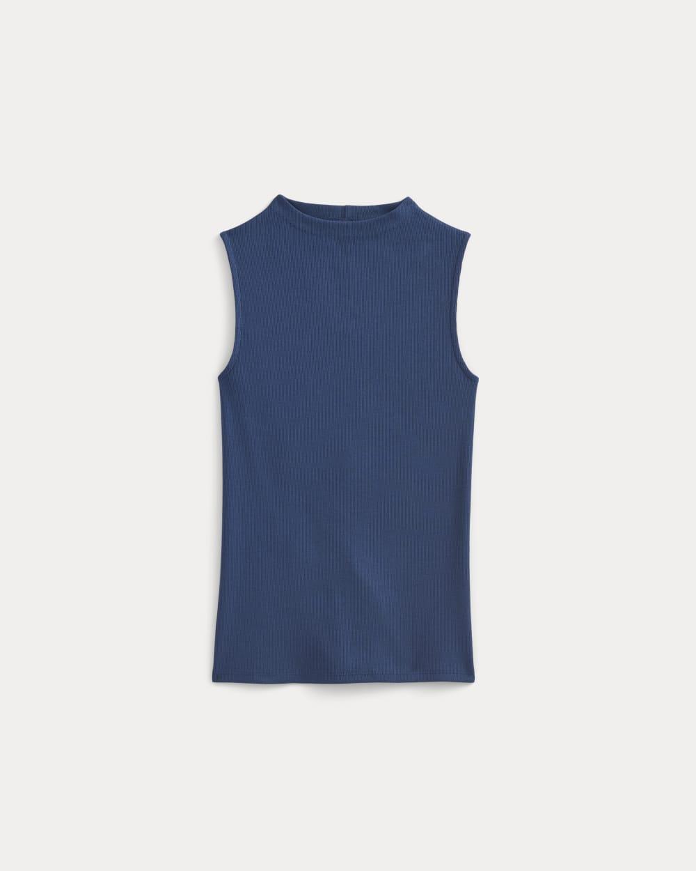 The Luxe Rib Funnel-Neck Tank | Estate Blue by EVERLANE