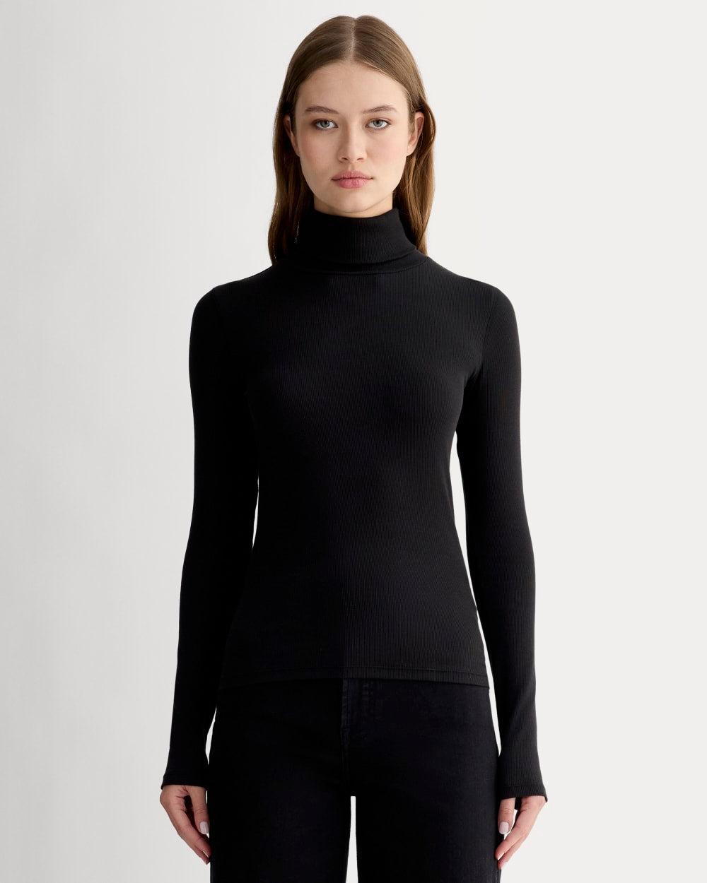 The Luxe Rib Turtleneck | Black by EVERLANE