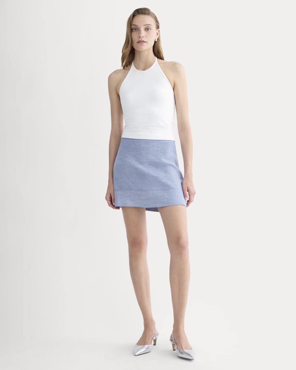 The Mini Skirt in Stretch Linen | Chambray by EVERLANE