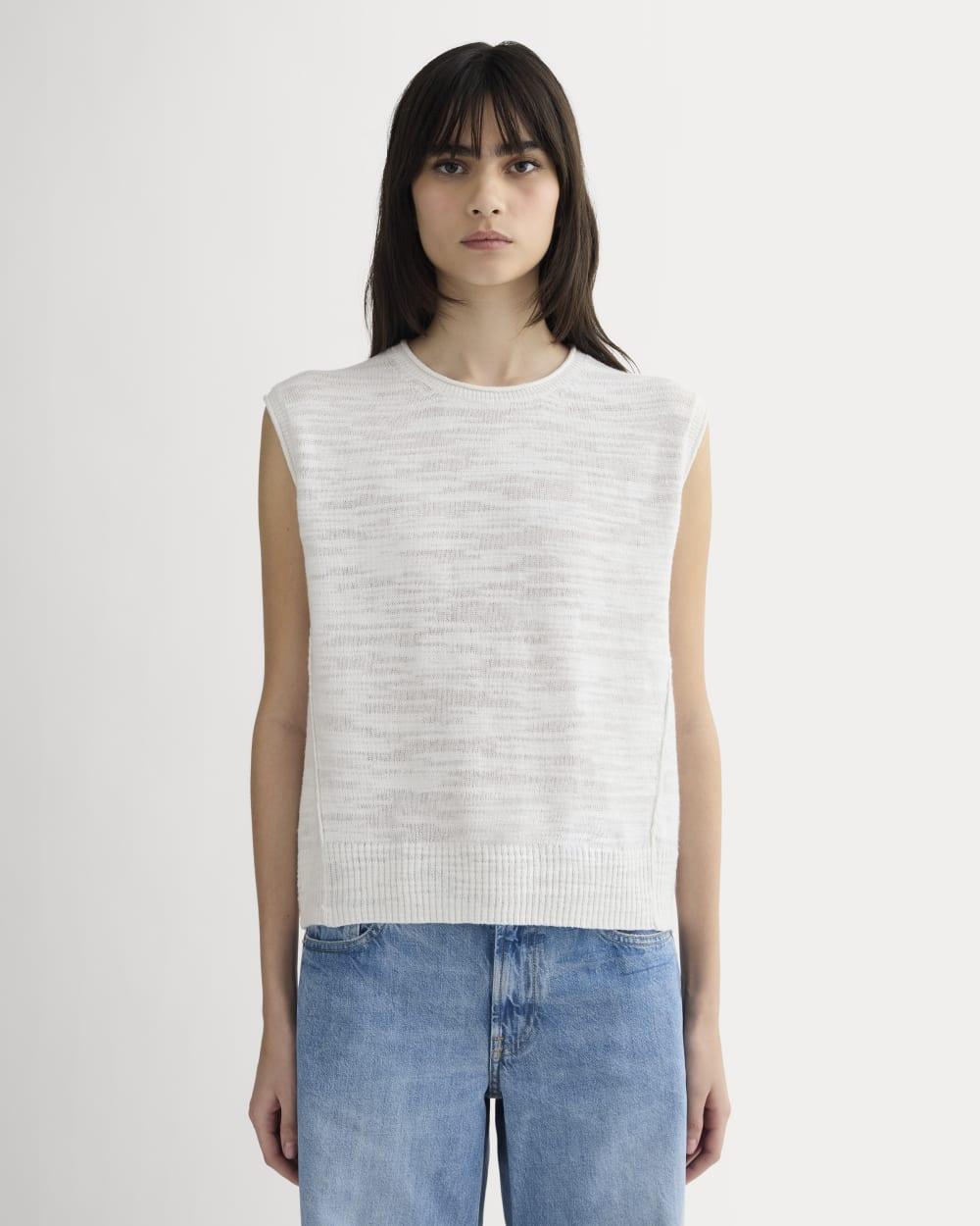 The Muscle Sweater in Cotton Linen | White by EVERLANE