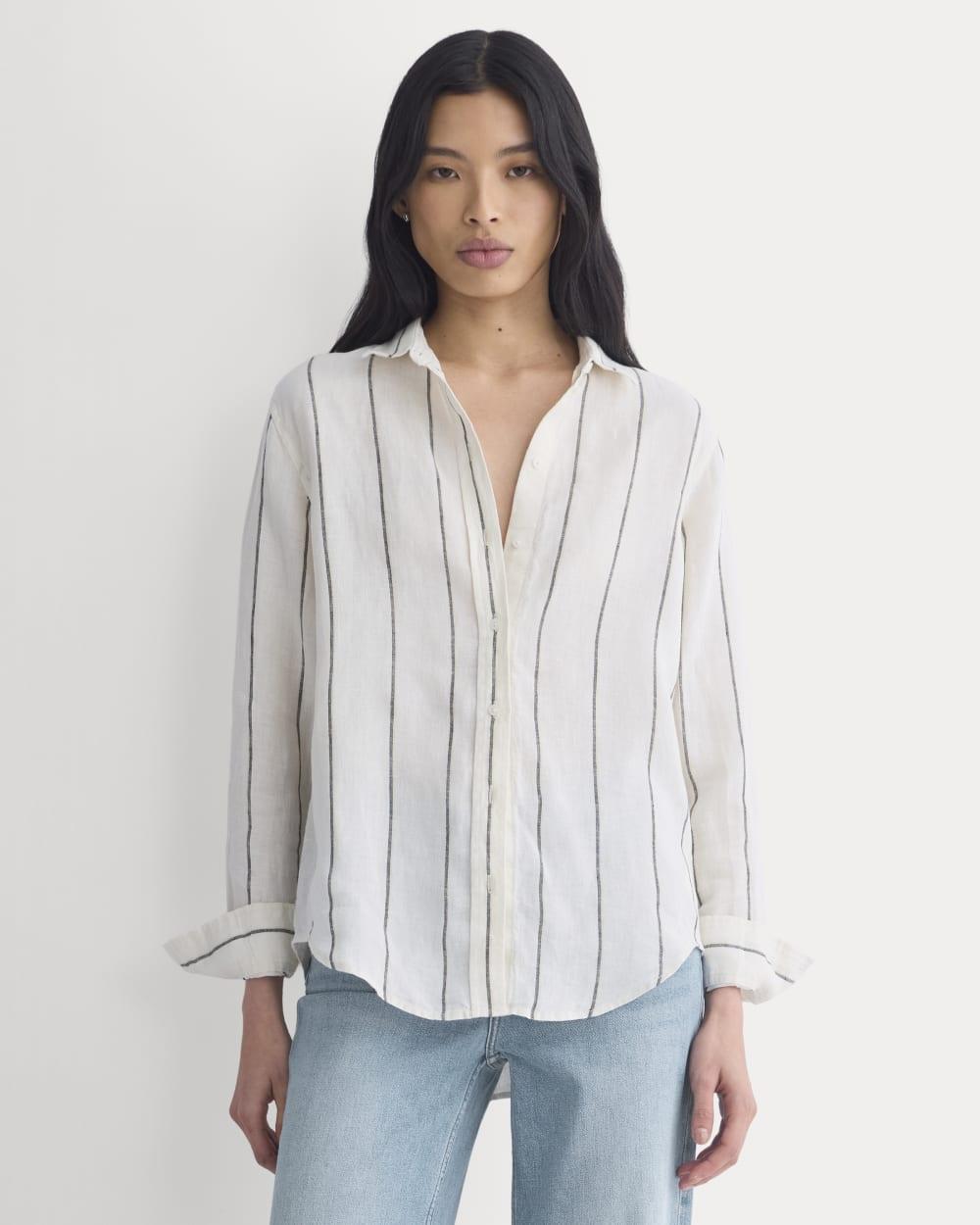 The Must-Have Shirt in Linen | Gardenia/Meteorite by EVERLANE
