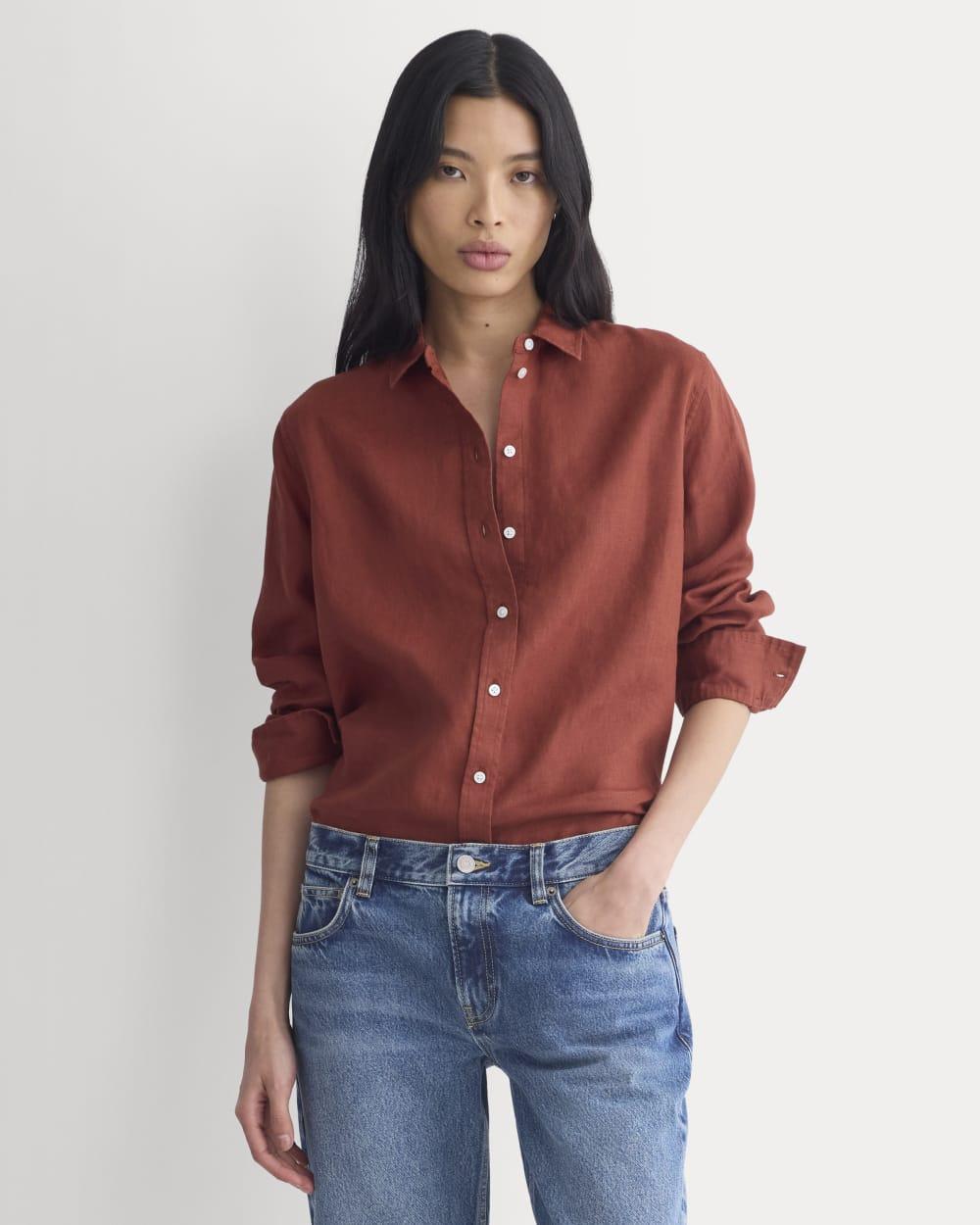 The Must-Have Shirt in Linen | Henna Red by EVERLANE