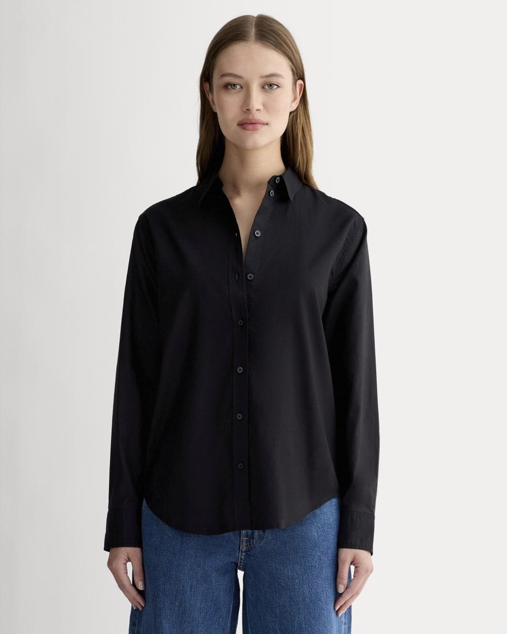The Must-Have Shirt in Silky Cotton | Black by EVERLANE