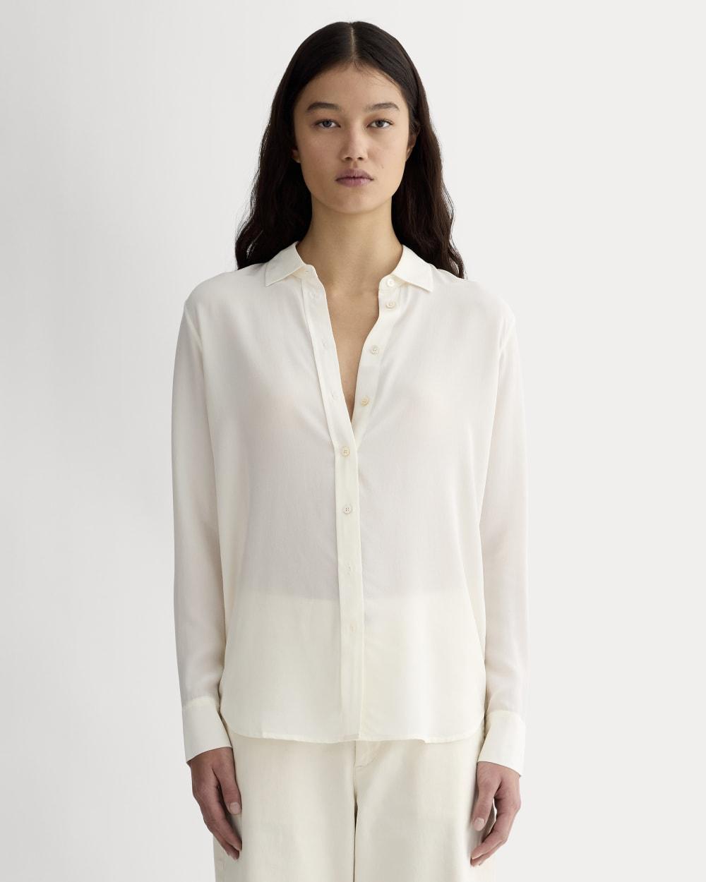 The Must-Have Shirt in Washable Silk | Off-White by EVERLANE