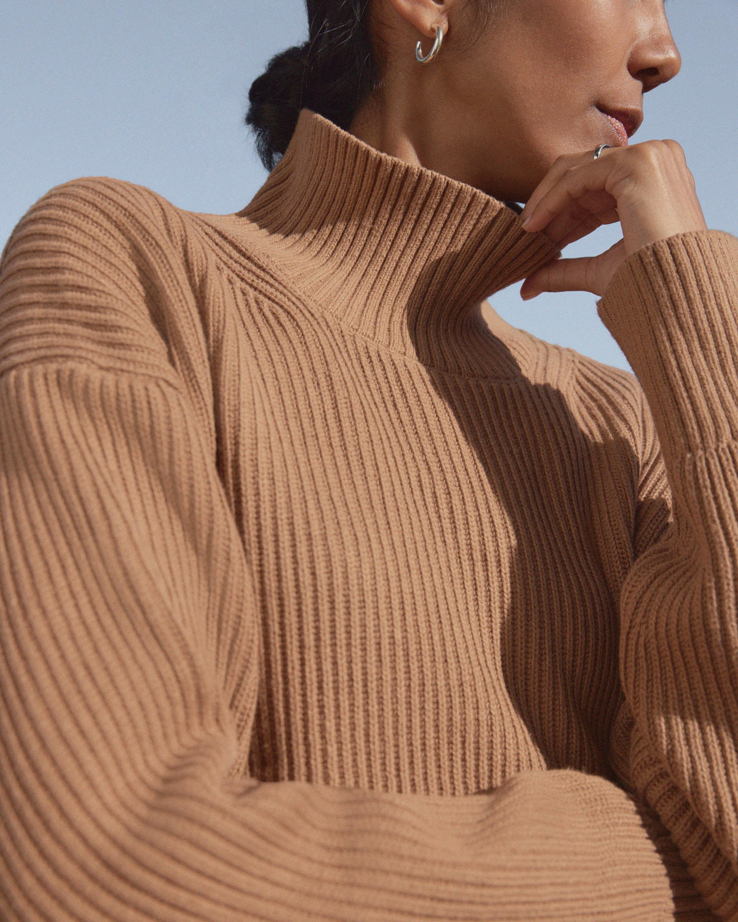 The Organic Cotton Ribbed Turtleneck by EVERLANE