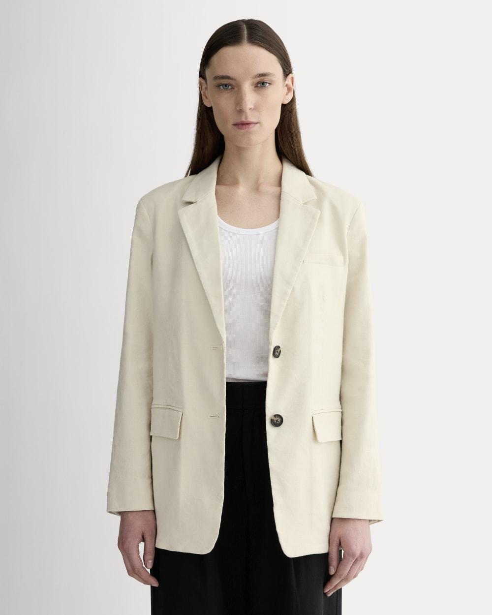 The Oversized Blazer in Stretch Linen | Birch by EVERLANE