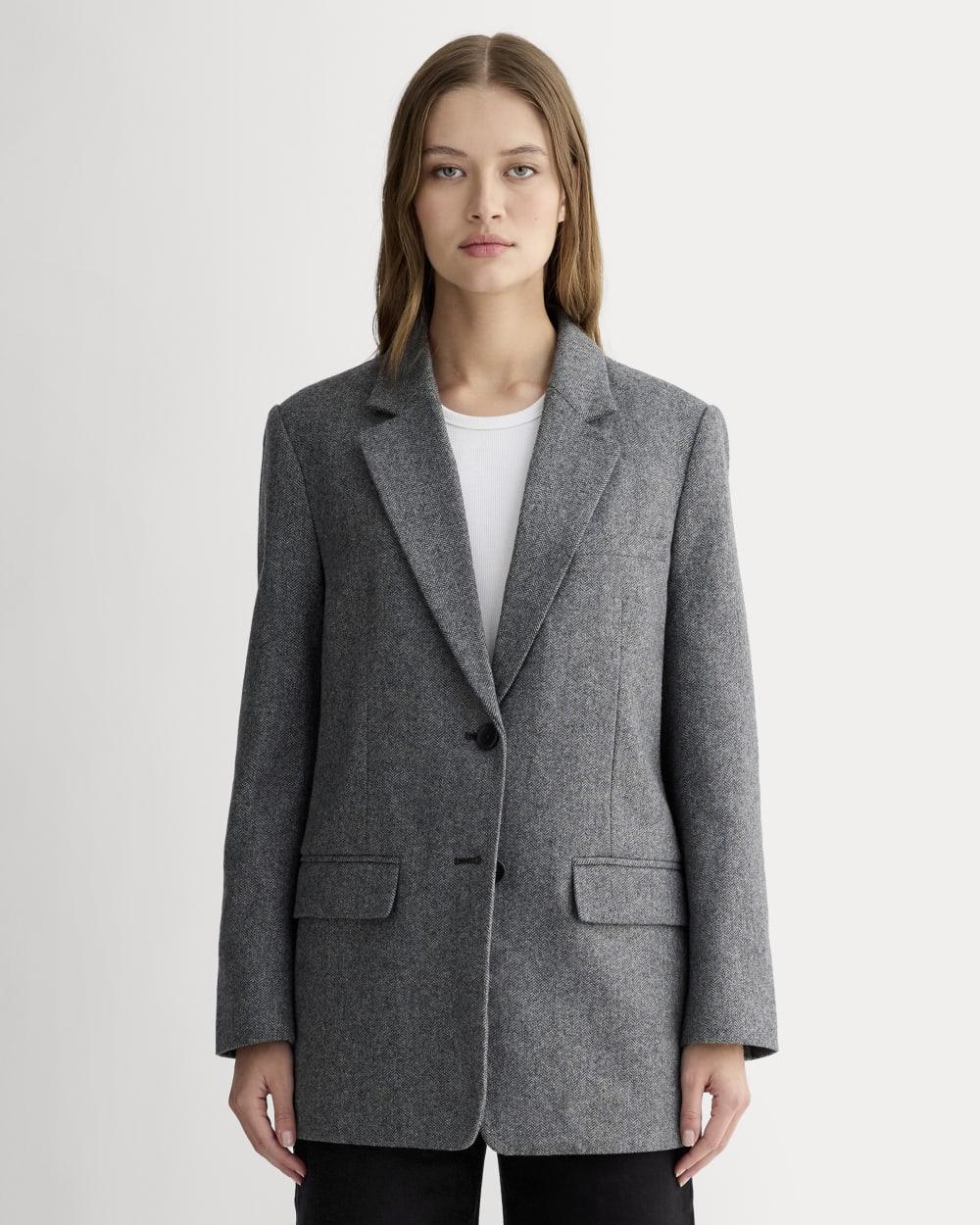 The Oversized Blazer in Wool | Grey Herringbone by EVERLANE