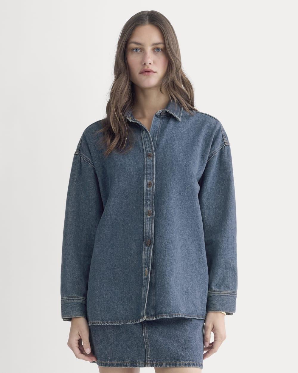 The Oversized Denim Shirt | Tungsten Blue Stone by EVERLANE