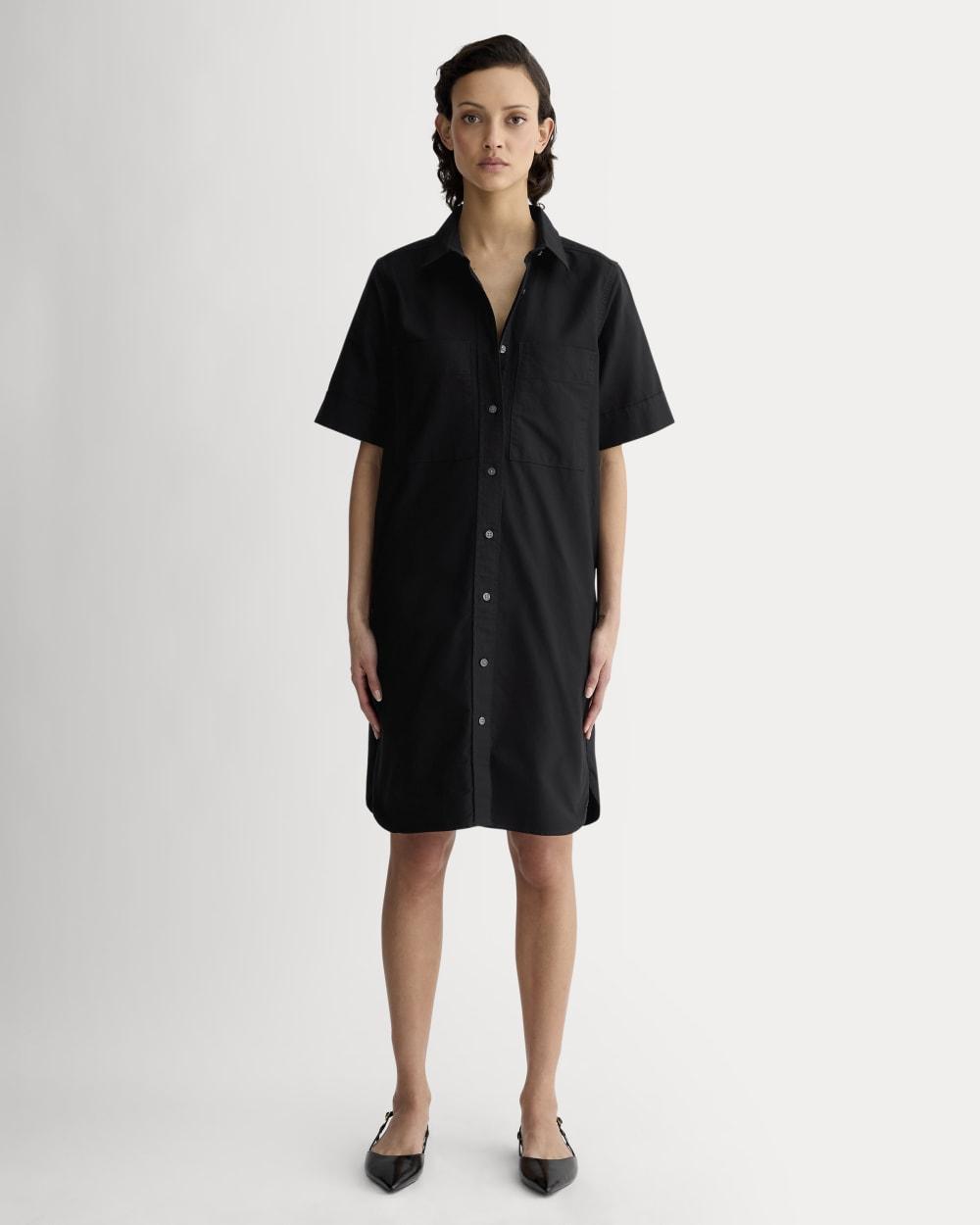 The Oxford Short-Sleeve Shirt Dress | Black by EVERLANE