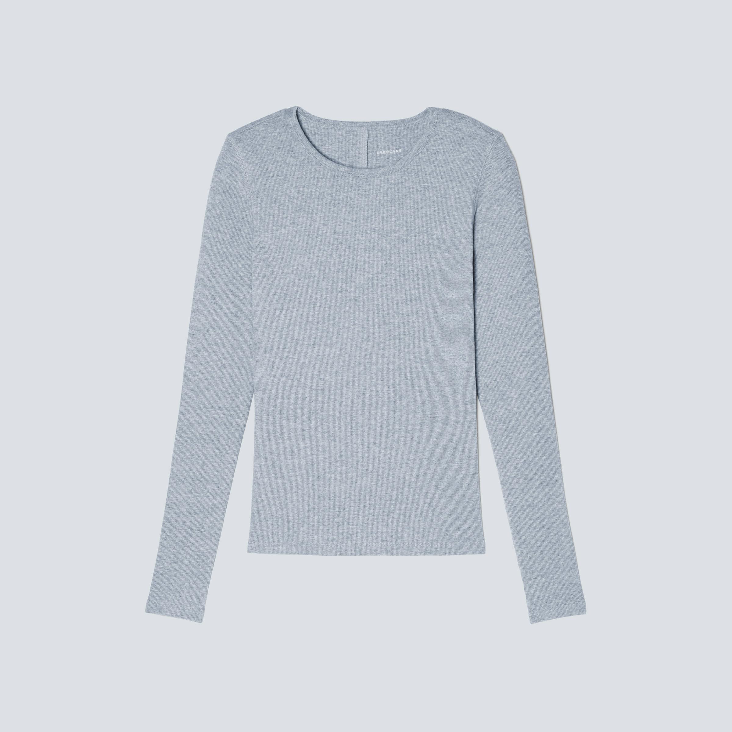 The Pima Micro-Rib Long-Sleeve Crew by EVERLANE
