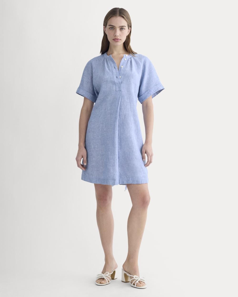 The Popover Dress in Linen | Chambray by EVERLANE