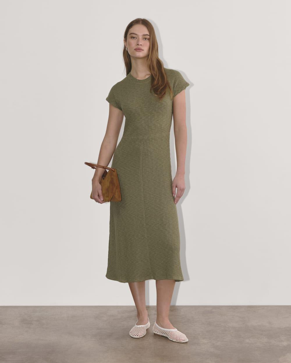 The Rib-Knit Cap-Sleeve Midi Dress | Kalamata by EVERLANE