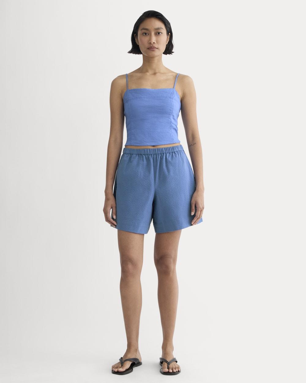 The Seersucker Pull-On Short | Soft Cobalt by EVERLANE