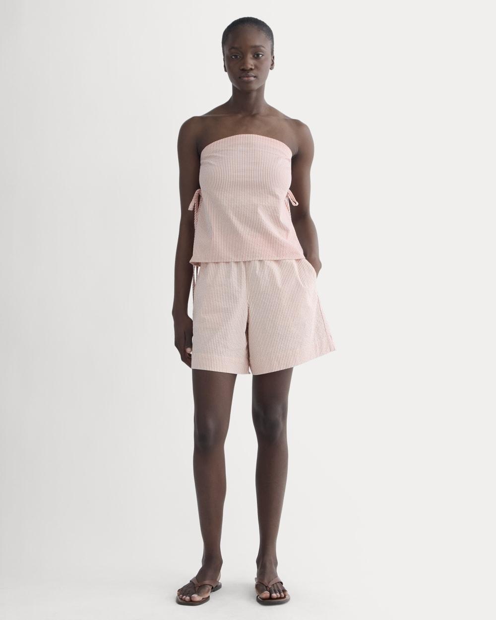 The Seersucker Pull-On Short | Soft Orange by EVERLANE