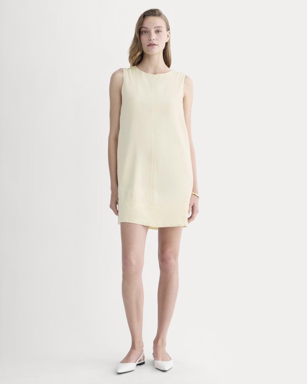 The Shift Dress in Stretch Linen | Light Yellow by EVERLANE