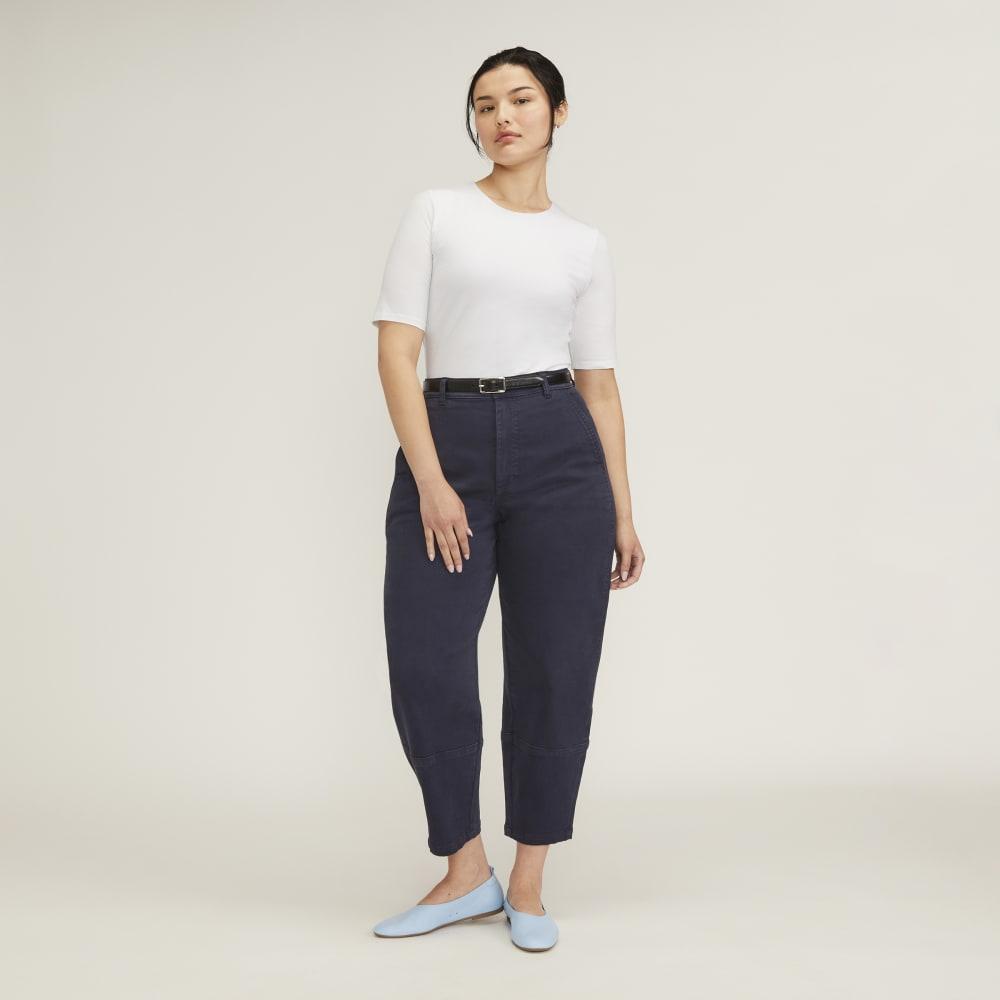 The Short-Sleeve Crew Neck Bodysuit | White | Thong by EVERLANE
