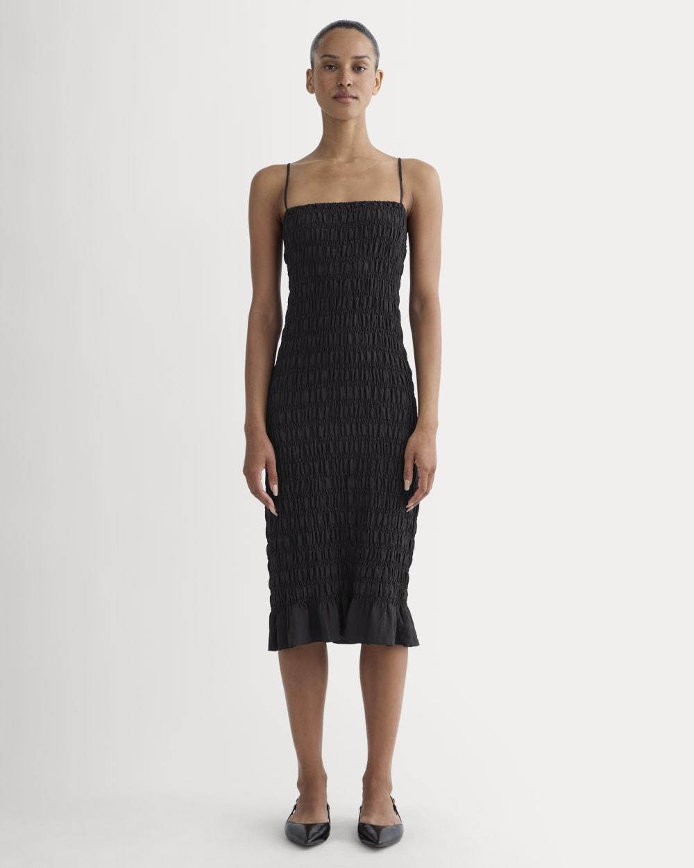 The Smocked Column Dress | Black by EVERLANE