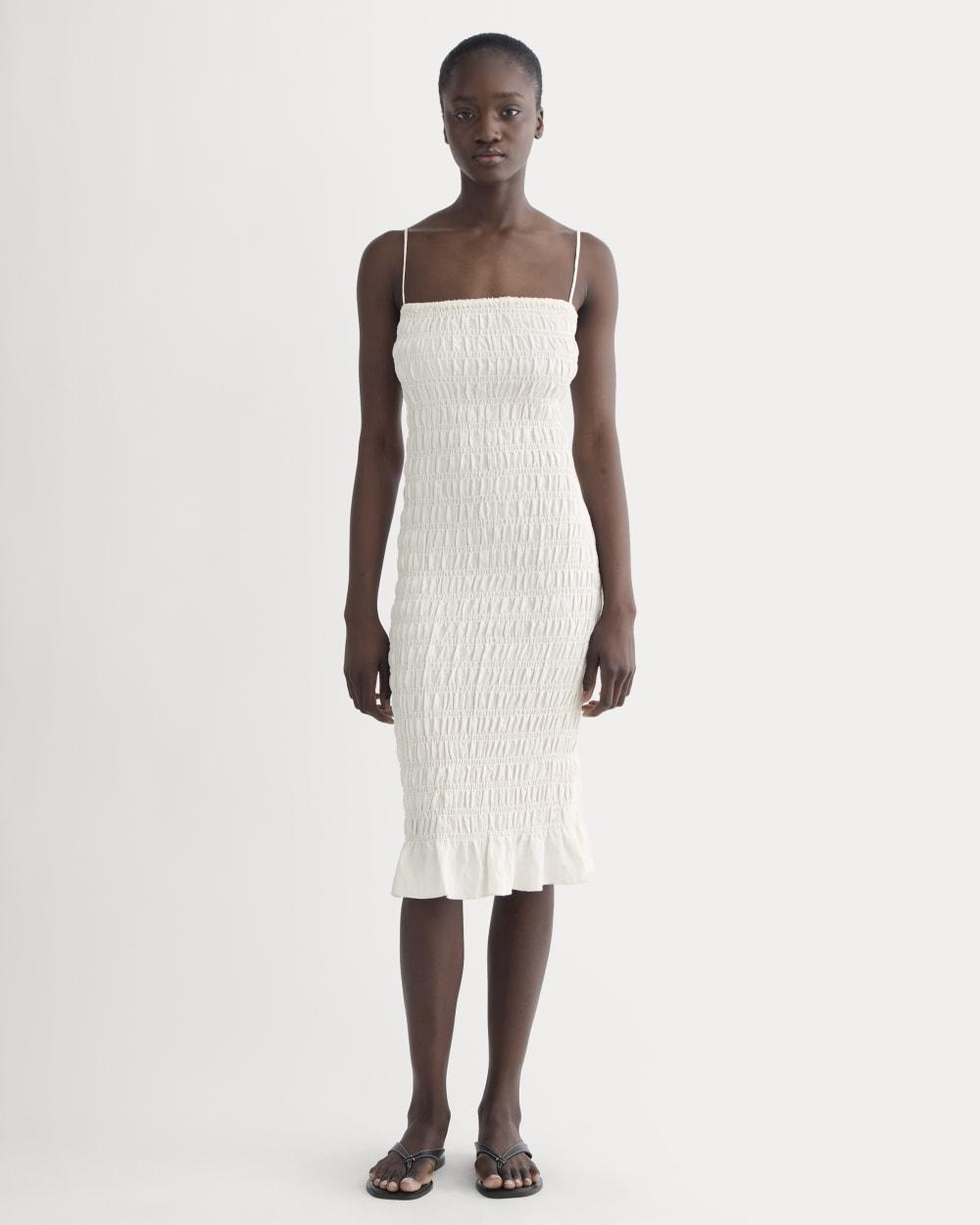 The Smocked Column Dress | Bone by EVERLANE