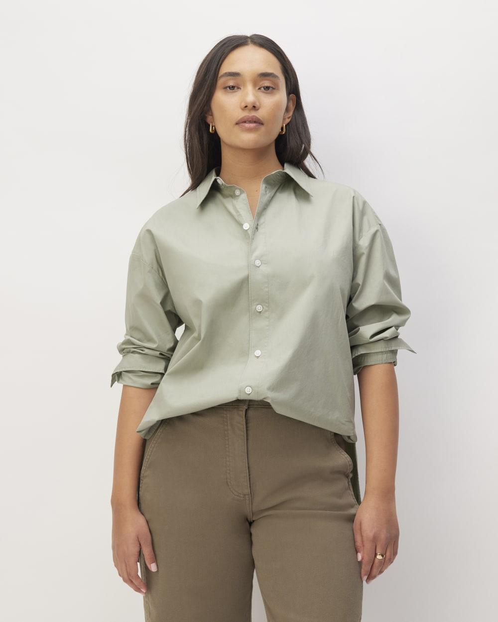 The Supima® Cotton Boyfriend Shirt | Sage Green by EVERLANE The Supima® Cotton Boyfriend Shirt | Sage Green by EVERLANE