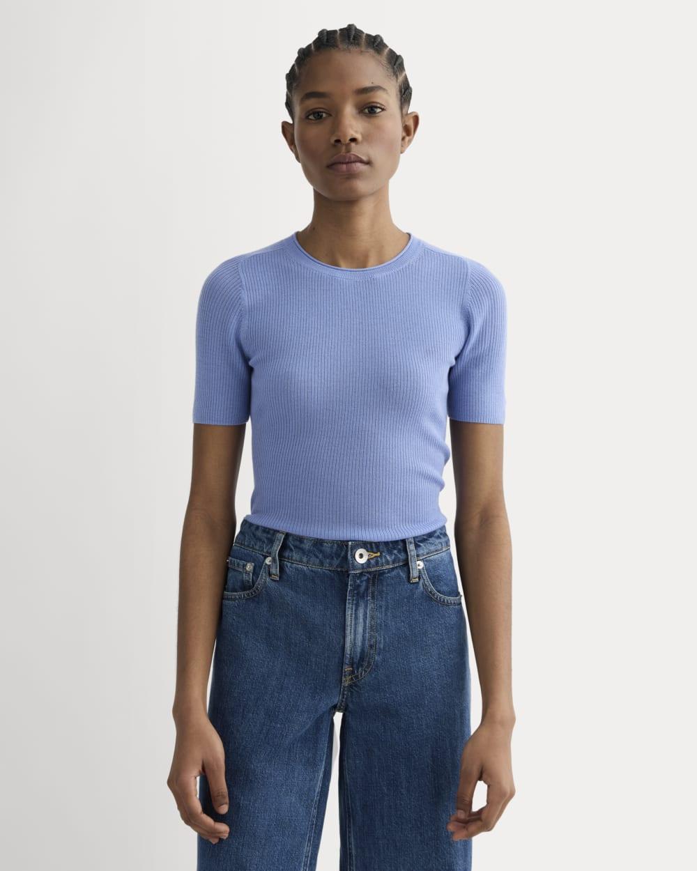 The Sweater Tee in Ultrasoft Merino | Bluebell by EVERLANE