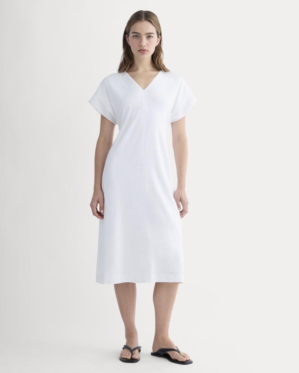 The Tie-Back Dress in Stretch Linen | White by EVERLANE