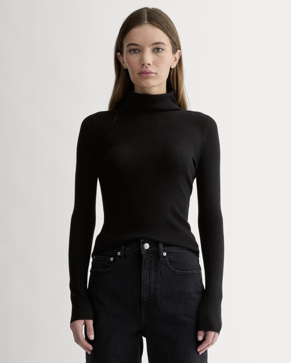 The Turtleneck in Ultrasoft Merino | Black by EVERLANE
