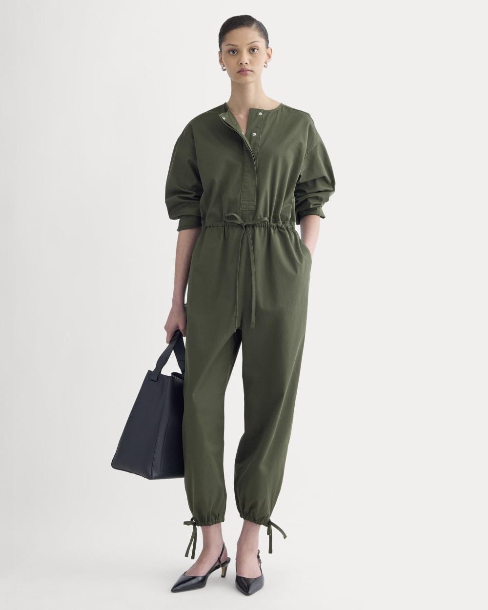 The Utility Drawstring Jumpsuit | Dark Forest by EVERLANE