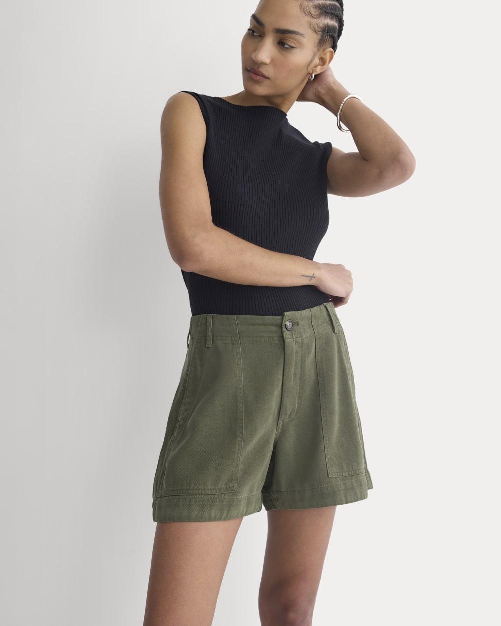 The Utility Short in Buttersoft | Olive Night by EVERLANE