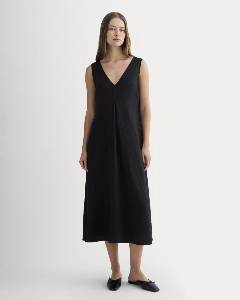 The V-Neck Dress in SoftLuxe | Black by EVERLANE