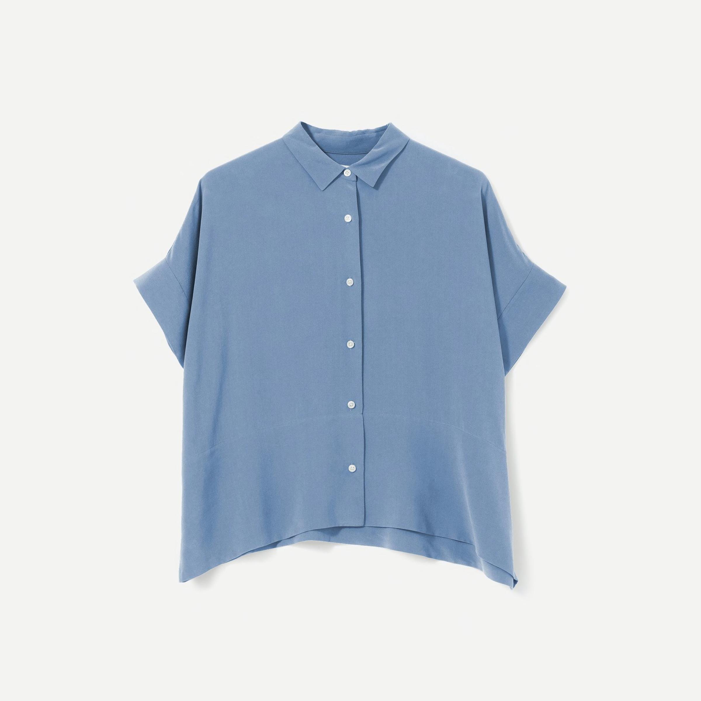 The Washable Clean Silk Short-Sleeve Square Shirt by EVERLANE
