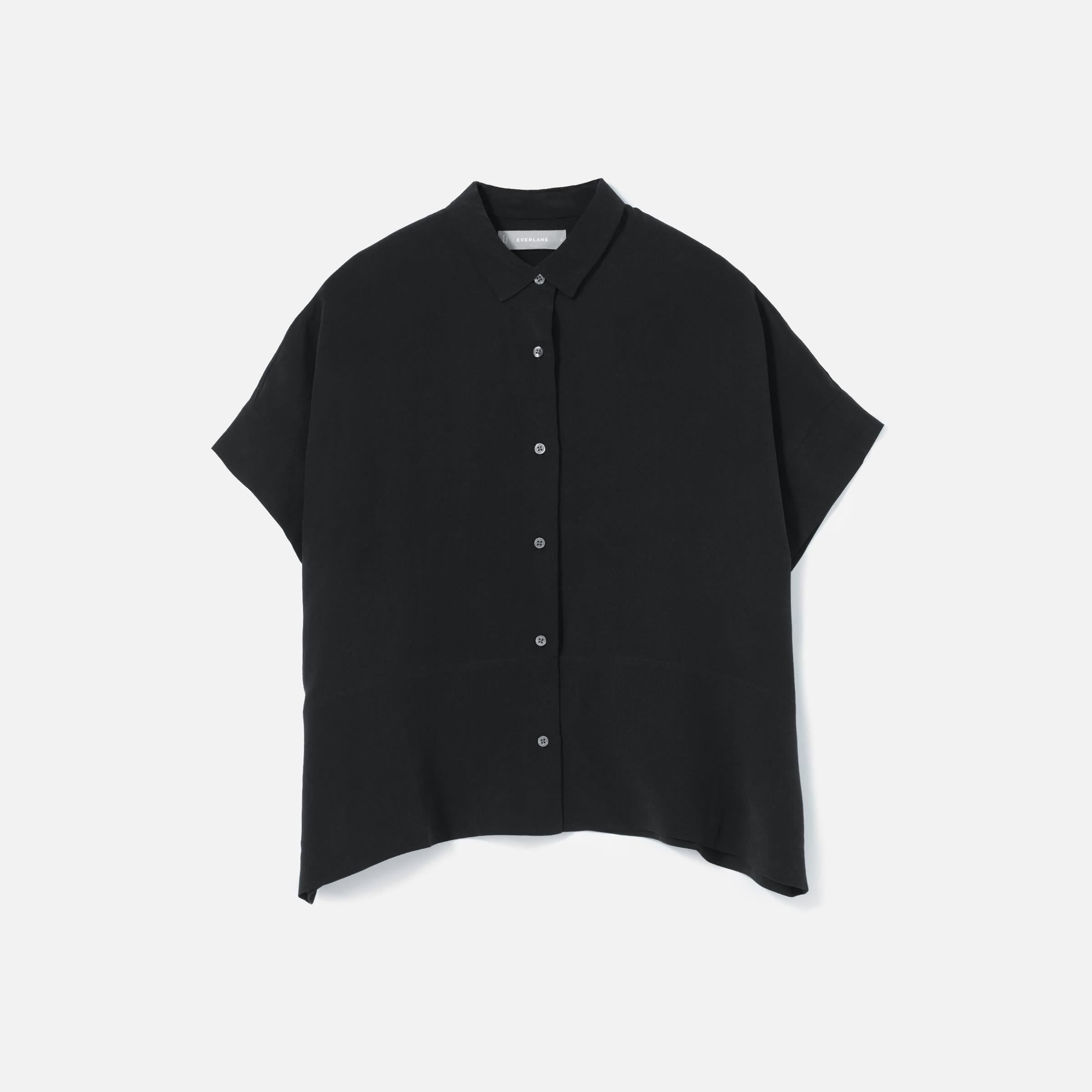 The Washable Clean Silk Short-Sleeve Square Shirt by EVERLANE
