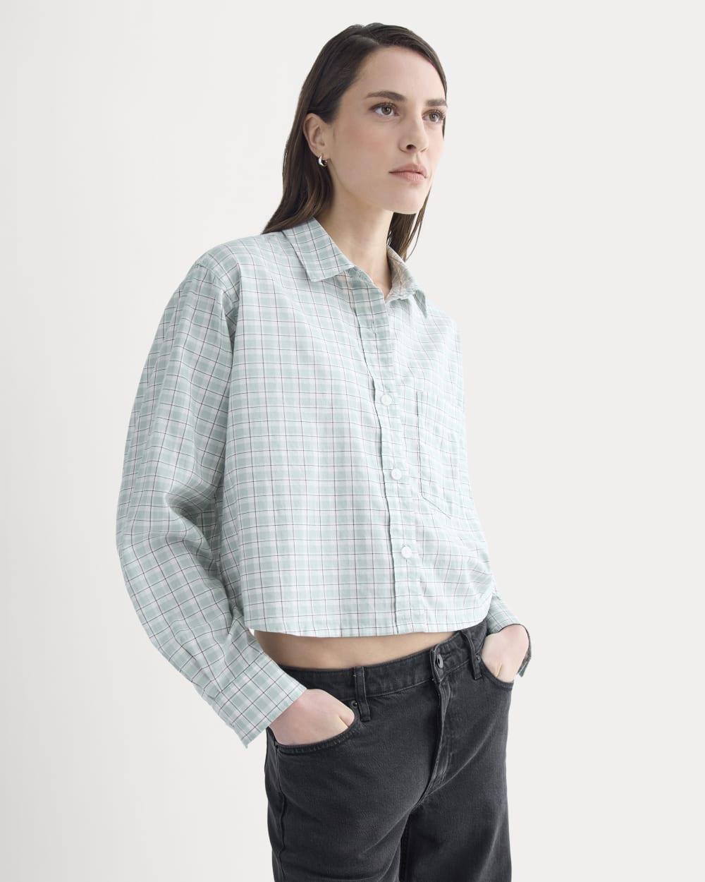 The Way-Short Shirt in Silky Cotton | Gray Mist by EVERLANE