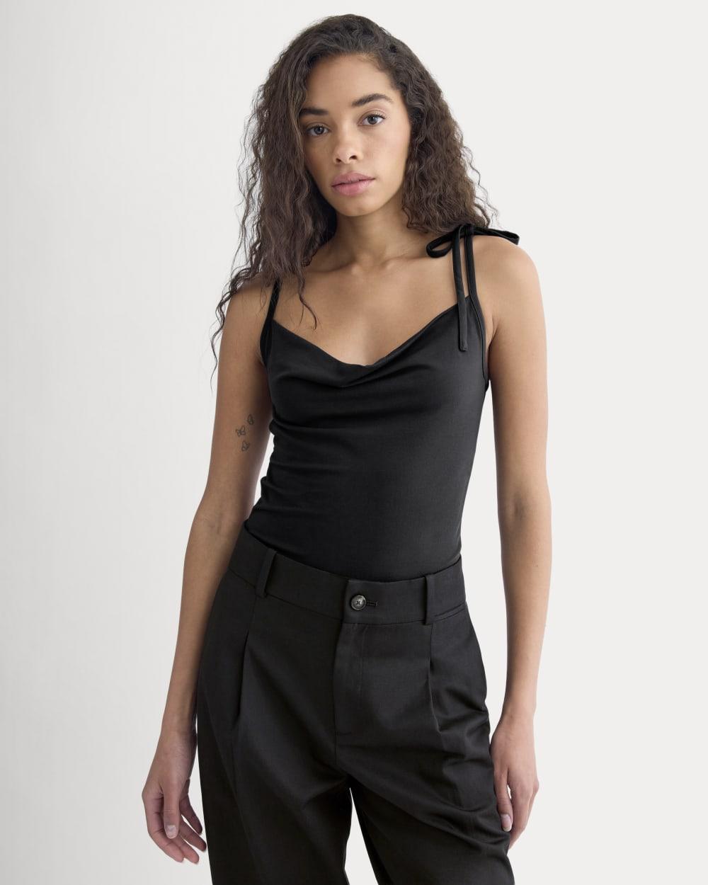 Tie-Shoulder Tank | Black by EVERLANE