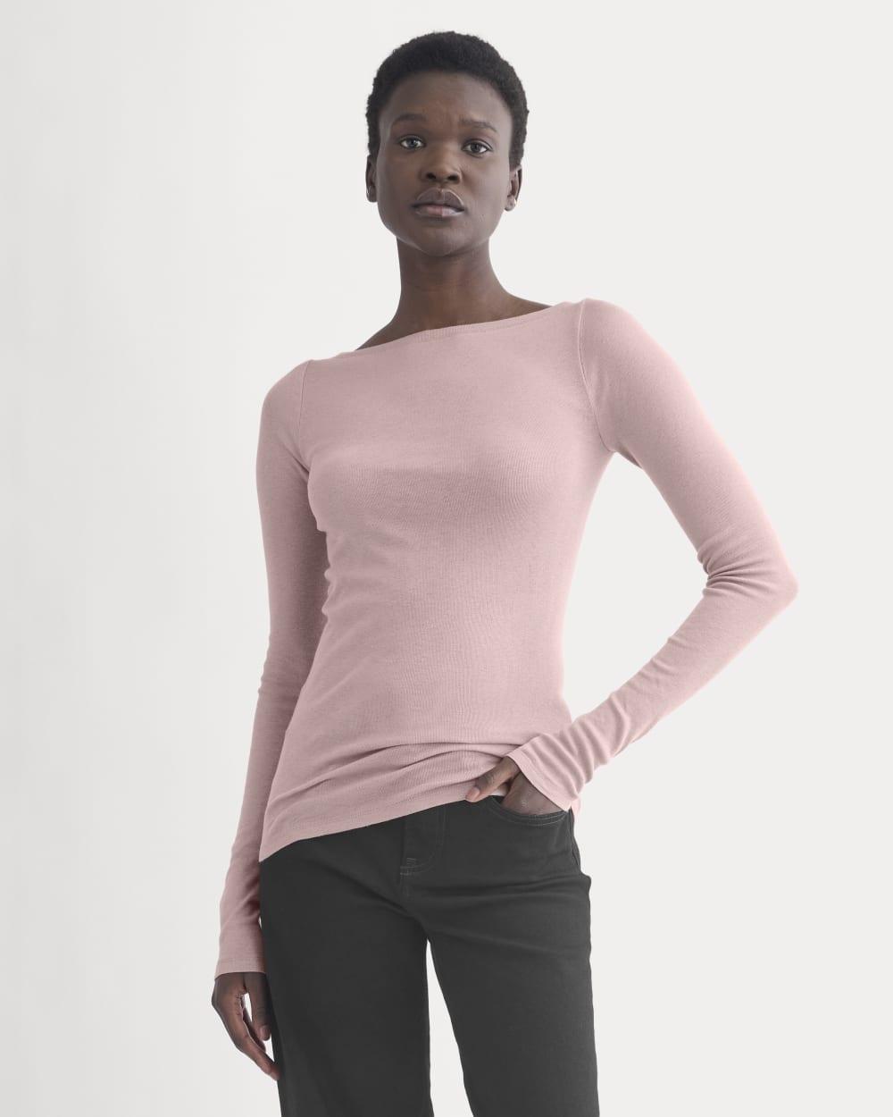 Tissue Boatneck Top | Dusty Rose by EVERLANE