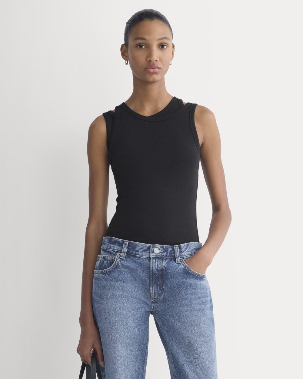 Tissue Layered Tank | Black by EVERLANE