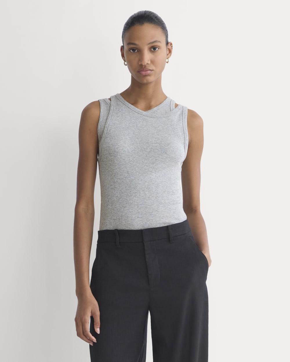 Tissue Layered Tank | Heathered Grey by EVERLANE