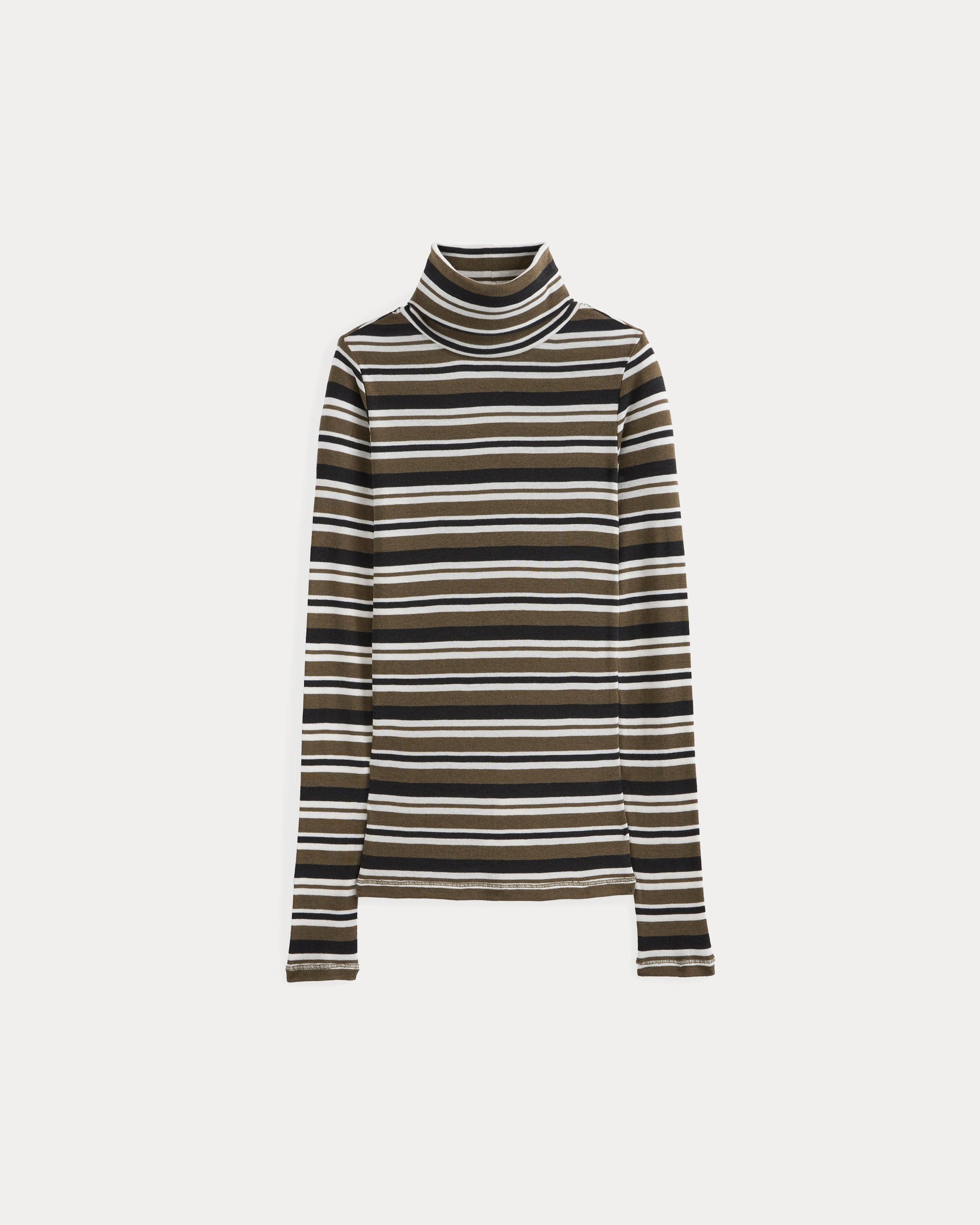 Tissue Long-Sleeve Turtleneck | Beech / Bone by EVERLANE