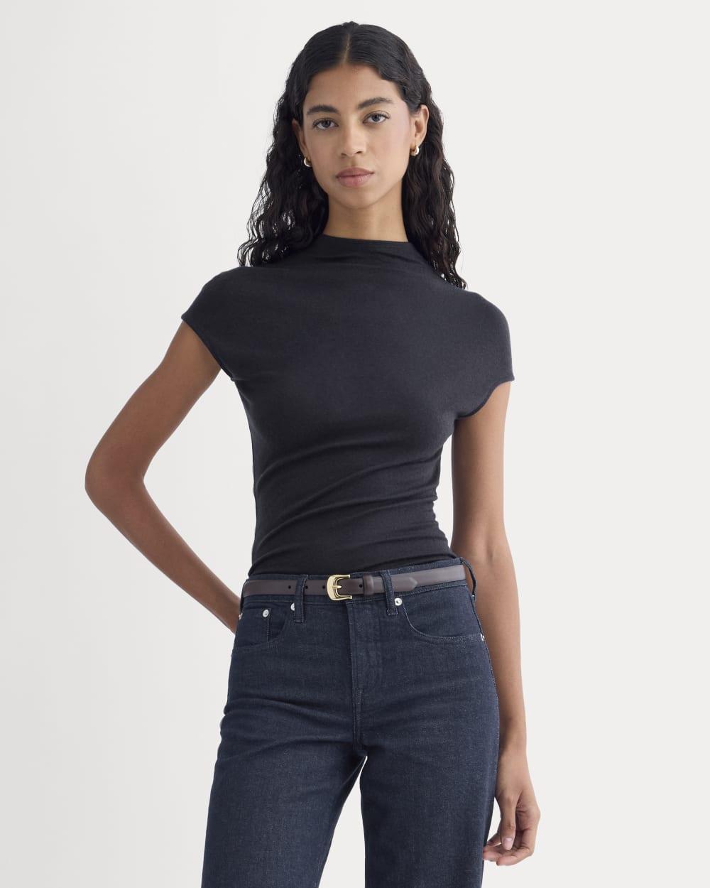 Twist Top in Butterluxe | Deep Navy by EVERLANE