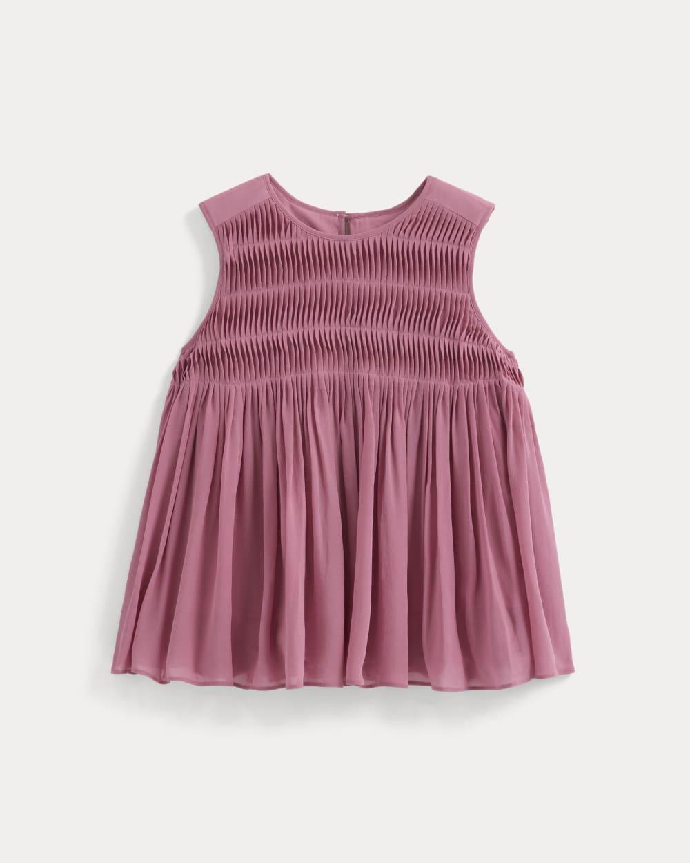 Twisted Pleat Tank in Silk Georgette | Heather Rose by EVERLANE
