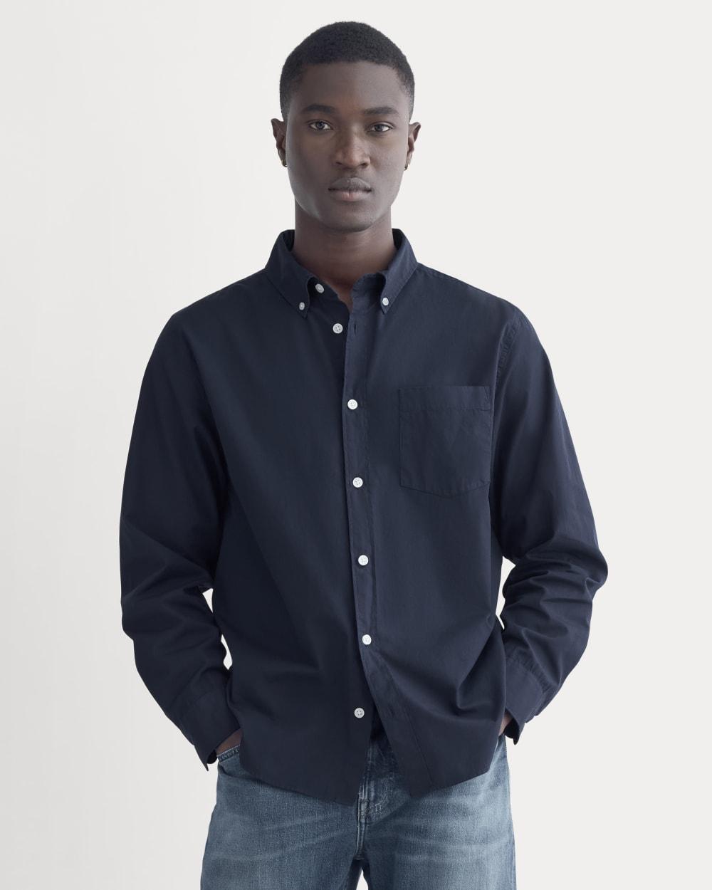Washed Poplin Shirt | Navy by EVERLANE