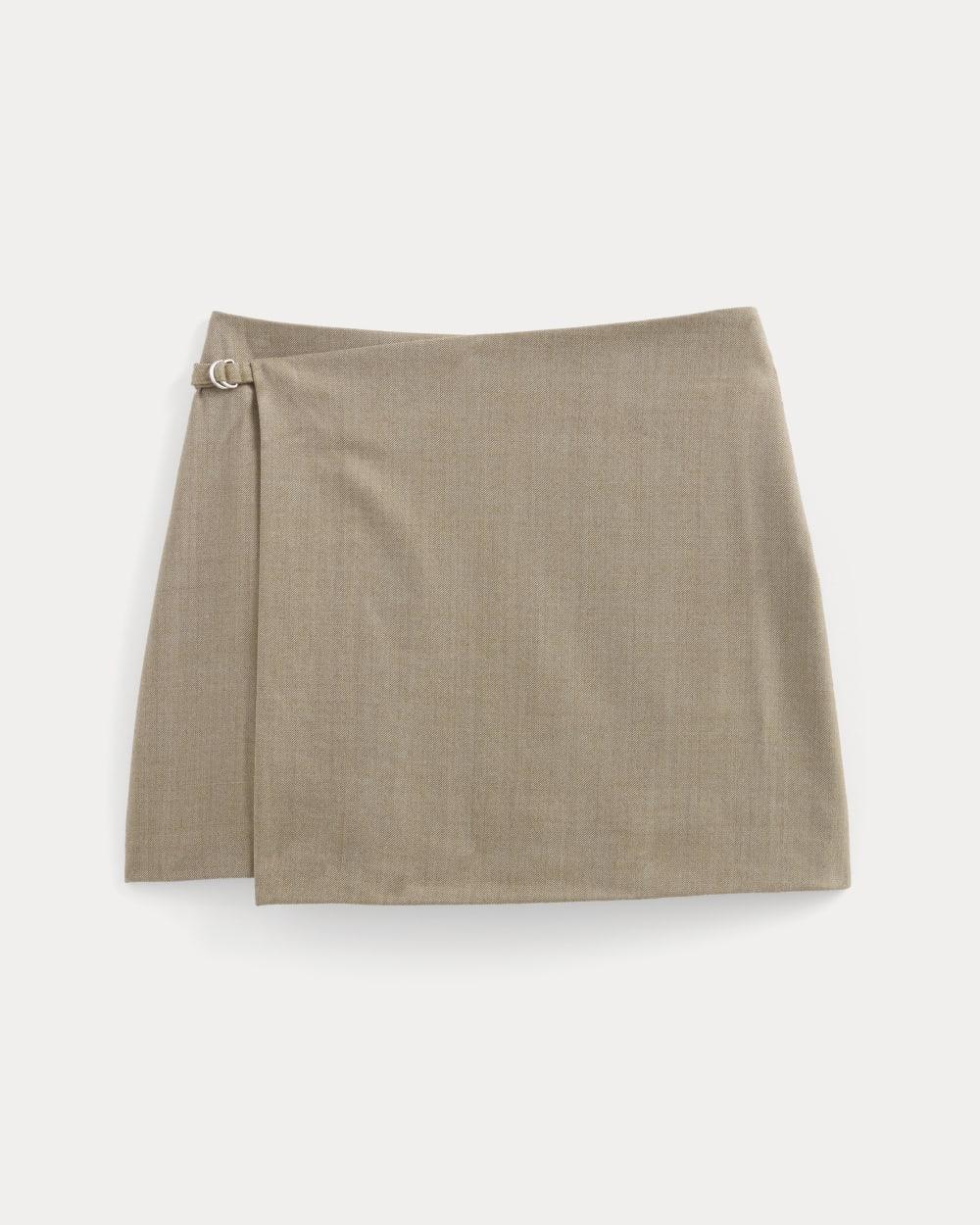 Wrap Mini Skort in Tailor Twill | Light Taupe by EVERLANE