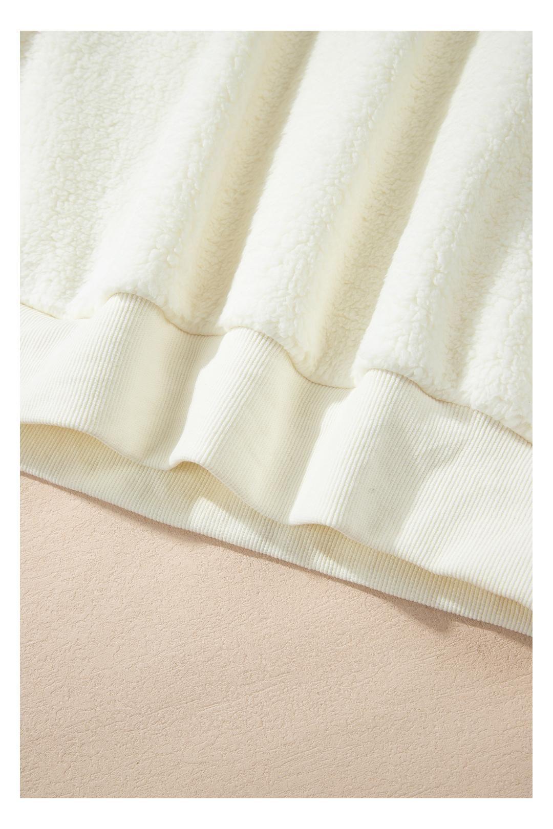 Beige Sherpa HOWDY Patched Pullover Sweatshirt by EVERYDAY THE LABEL