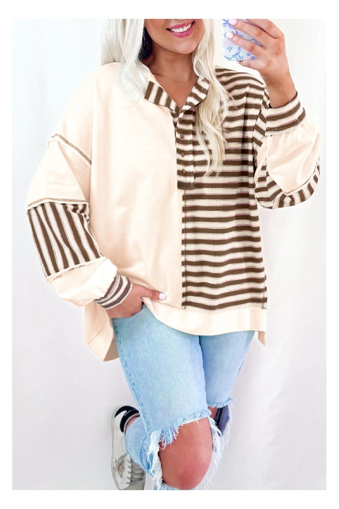 Color Block Striped Top by EVERYDAY THE LABEL