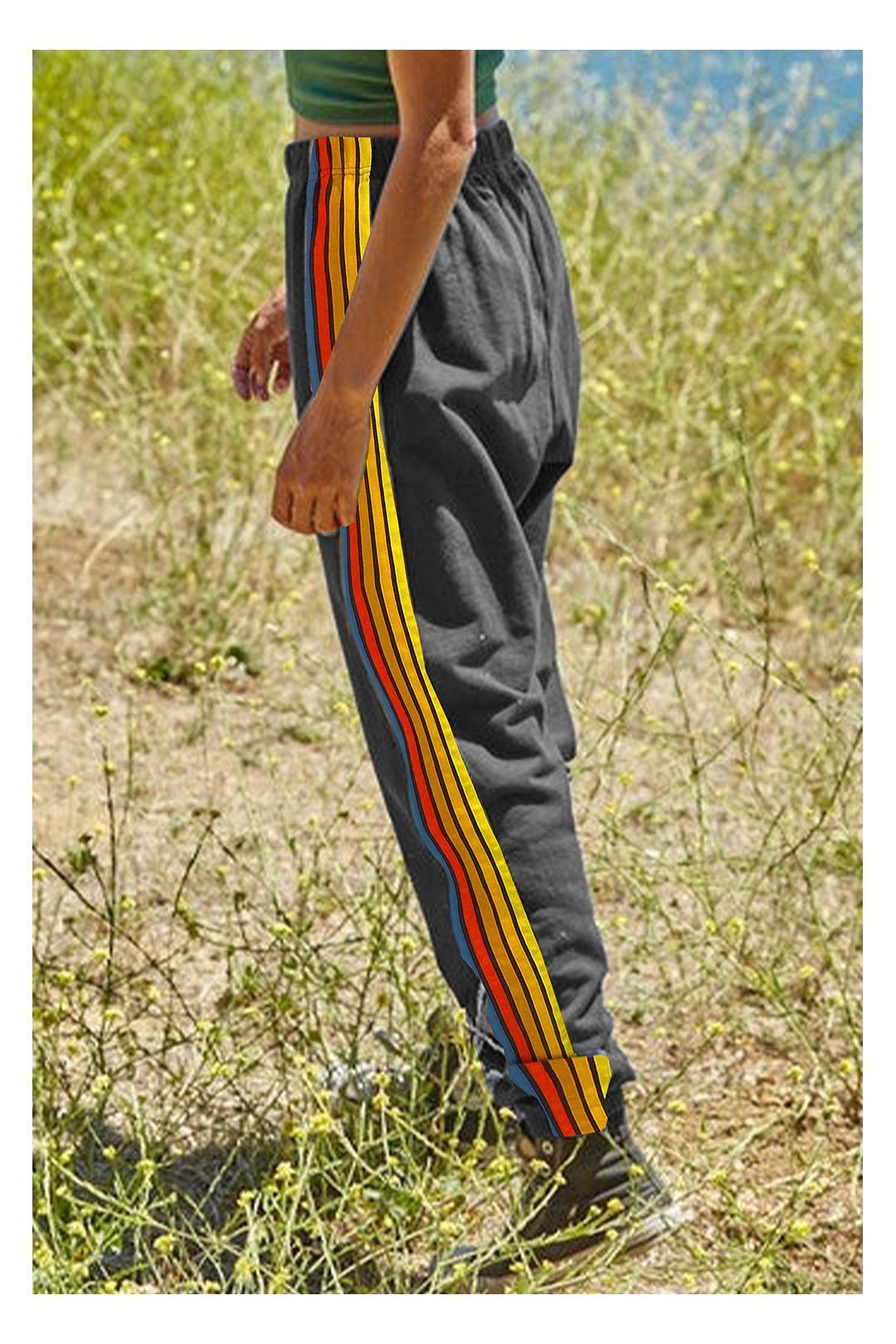 Dark Grey Counting Rainbows High Waist Sweatpants by EVERYDAY THE LABEL