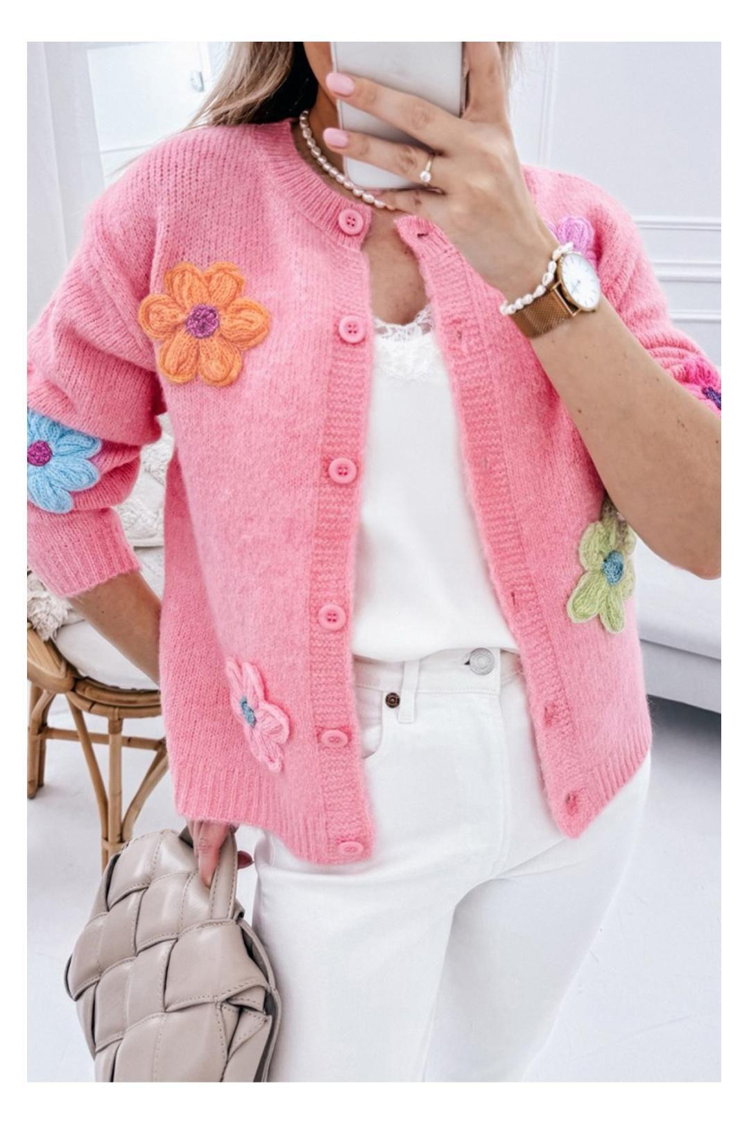 Floral Embroidered Knit Cardigan by EVERYDAY THE LABEL